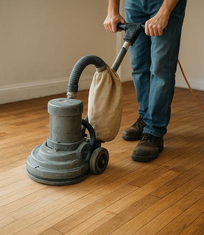 Técnico especializado em raspagem de pisos de madeira